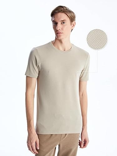 LC WAIKIKI Crew Neck Short Sleeve Men's Textured T-Shirt